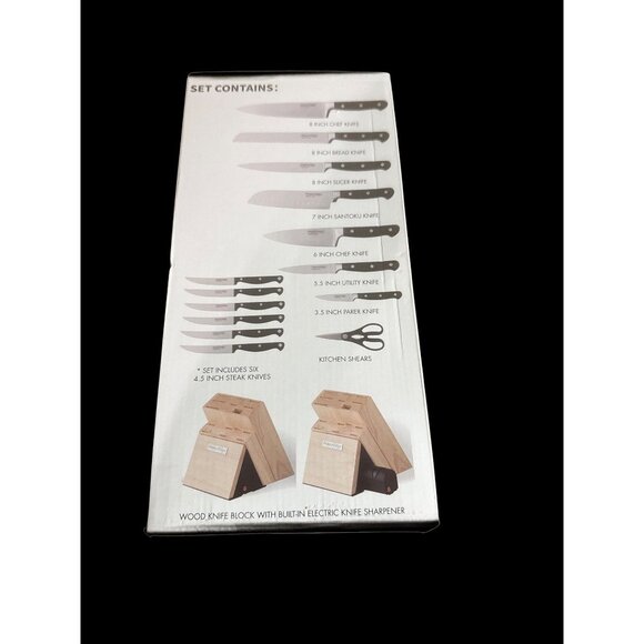 PowerEdge 15-Piece Knife Block Set W/ Built-In Electric Sharpener New in Box - Picture 3 of 5